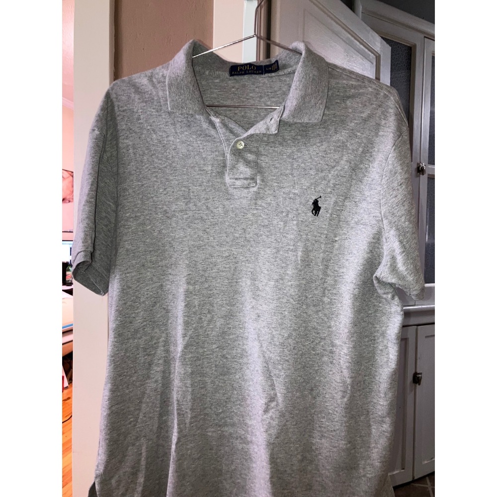 Polo Ralph Lauren Polo Shirt Large Gray Short Sleeve Pony Logo Modern
